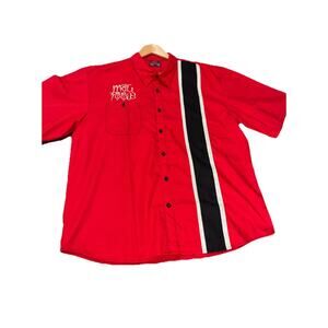 Mac Tools Men’s Button Up Shirt 2XL Red Black Skull Graphics